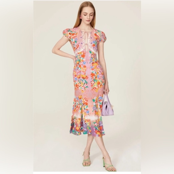SALONI Dresses & Skirts - SALONI Sienna floral dress size 6.